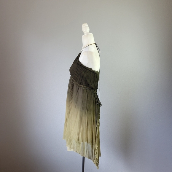 GYPSY 05 // ltd ed flowy viscose olive ombre plunge 2 way peek-a-boo back dress - Picture 8 of 11